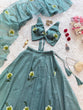 Load image into Gallery viewer, Sky Blue Designer Fandy Crush Handpaint Lehenga Set ClothsVilla