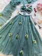 Load image into Gallery viewer, Sky Blue Designer Fandy Crush Handpaint Lehenga Set ClothsVilla