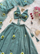 Load image into Gallery viewer, Sky Blue Designer Fandy Crush Handpaint Lehenga Set ClothsVilla