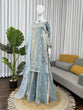 Load image into Gallery viewer, Sky Blue Designer Fandy Silk Plazo Set with Sequins Work &amp; Dupatta ClothsVilla