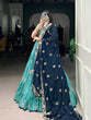 Load image into Gallery viewer, Sky Blue Designer Slab Silk Embroidered Lehenga Choli Set with Chiffon Dupatta ClothsVilla