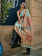 Load image into Gallery viewer, Sky Blue Elegant Banarasi Silk Blend Woven Saree with Unstitched Blouse Piece ClothsVilla