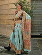 Load image into Gallery viewer, Sky Blue Elegant Banarasi Silk Blend Woven Saree with Unstitched Blouse Piece ClothsVilla