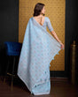 Load image into Gallery viewer, Sky Blue Elegant &amp; Gold-Toned Ikat Woven Saree with Zari Border ClothsVilla