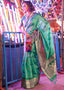 Sky Blue Elegant Handloom Banarasi Silk Blend Saree with Woven Work & Blouse Piece ClothsVilla