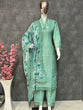 Load image into Gallery viewer, Sky Blue Elegant Maska Cotton Silk Kurta Set with Fancy Cutwork &amp; Dupatta