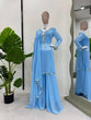 Load image into Gallery viewer, Sky Blue Elegant Mirror Work Georgette Suit Set ClothsVilla