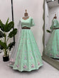 Load image into Gallery viewer, Sky Blue Elegant Mono Banglory Thread &amp; Sequin Embroidered Lehenga Choli Set with Fancy Dupatta ClothsVilla
