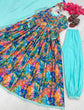 Load image into Gallery viewer, Sky Blue Elegant Padded Naira Cut Chinon Silk Printed Dress with Dupatta – Perfect for Festive and Party Wear Clothsvilla