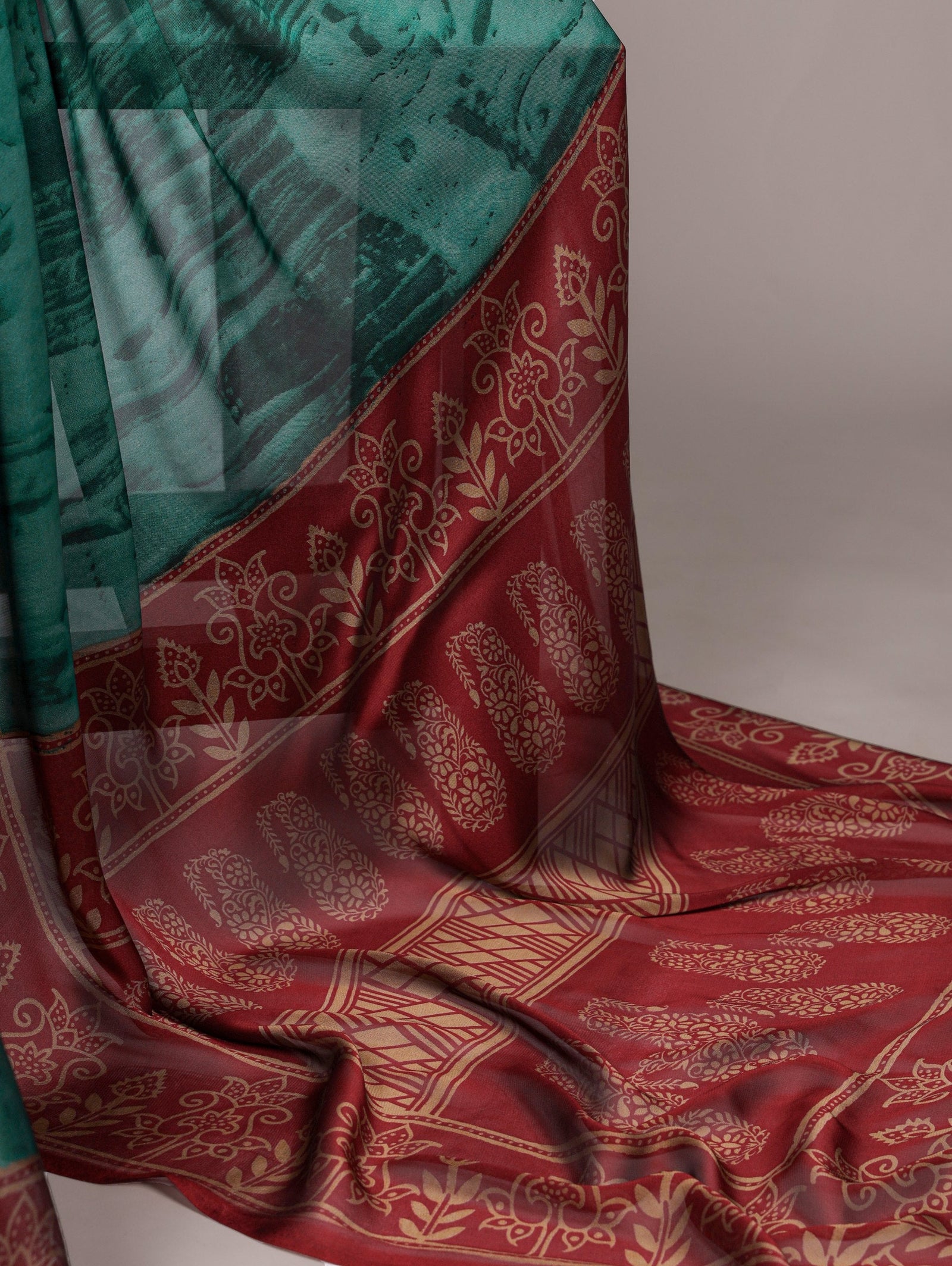Sky Blue Elegant Rangoli Silk Printed Saree with Matching Unstitched Blouse – Lightweight & Stylish Daily/Festive Wear ClothsVilla