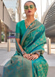 Load image into Gallery viewer, Sky Blue Elegant Soft Banarasi Blended Silk Saree ClothsVilla