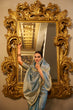 Load image into Gallery viewer, Sky Blue Elegant Tissue Shimmer Saree with Zari Weaving and Sequins Lace Border ClothsVilla