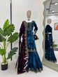 Load image into Gallery viewer, Sky Blue Elegant Viscose Velvet Embroidered Sharara Set ClothsVilla