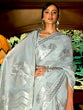 Load image into Gallery viewer, Sky Blue Elora Fashion Banarasi Silk Unstitched Saree with Designer Border ClothsVilla