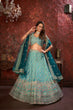 Load image into Gallery viewer, Sky Blue Embroidered Girlish Lehenga Choli Set ClothsVilla