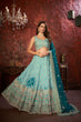 Load image into Gallery viewer, Sky Blue Embroidered Girlish Lehenga Choli Set ClothsVilla