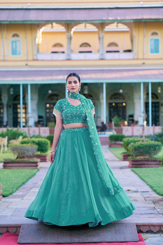 Sky Blue Embroidered Lehenga Choli ClothsVilla