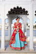 Load image into Gallery viewer, Sky Blue Exquisite Jacquard Silk Paithani Lehenga with Zari Weaving Work &amp; Matching Batwa