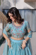 Load image into Gallery viewer, Sky Blue Fendi Silk Lehenga Choli ClothsVilla