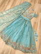 Load image into Gallery viewer, Sky Blue Fendi Silk Lehenga Choli ClothsVilla
