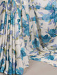 Load image into Gallery viewer, Sky Blue Floral Printed Satin Silk Saree with Fully Stitched Adjustable Natural Silk Blouse &amp; Lace Detailing – Party &amp; Festive Wear ClothsVilla