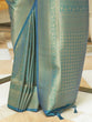 Load image into Gallery viewer, Sky Blue Kanjivaram Silk Saree with Sequins Zari ClothsVilla