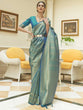Load image into Gallery viewer, Sky Blue Kanjivaram Silk Saree with Sequins Zari ClothsVilla
