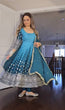 Load image into Gallery viewer, Sky Blue legant Dual-Tone Chinon Silk Anarkali Gown Set – Embroidered Party Wear
