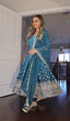 Load image into Gallery viewer, Sky Blue legant Dual-Tone Chinon Silk Anarkali Gown Set – Embroidered Party Wear