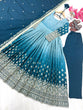 Load image into Gallery viewer, Sky Blue legant Dual-Tone Chinon Silk Anarkali Gown Set – Embroidered Party Wear