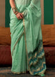Load image into Gallery viewer, Sky Blue Lustrous Spun Silk Saree with Cotton Blend ClothsVilla