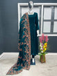 Load image into Gallery viewer, Sky Blue Luxurious Designer Velvet Anarkali Gown &amp; Dupatta Set for Wedding Wear Clothsvilla