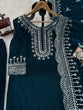 Load image into Gallery viewer, Sky Blue Luxurious Viscose Velvet Plazo Set with Embroidered Dupatta Clothsvilla