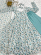 Load image into Gallery viewer, Sky Blue Luxury Chiffon Floral Anarkali Set – Elegant &amp; Breezy for Summer Weddings