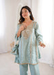 Load image into Gallery viewer, Sky Blue Mirror Work Kurti Pant Set &amp; Batwa ClothsVilla