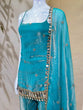 Load image into Gallery viewer, Sky Blue Mirror Work Sharara Set ClothsVilla