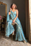 Sky Blue Mirror Work Sharara Set ClothsVilla