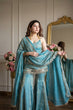 Load image into Gallery viewer, Sky Blue Mirror Work Sharara Set ClothsVilla