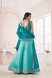 Load image into Gallery viewer, Shimmering Sky Blue Party Wear Lehenga Choli Set - Embroidered Elegance ClothsVilla