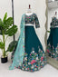 Sky Blue Premium Chinon Silk Lehenga Set with Sequin Work ClothsVilla