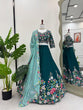 Load image into Gallery viewer, Sky Blue Premium Chinon Silk Lehenga Set with Sequin Work ClothsVilla