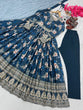 Load image into Gallery viewer, Sky Blue Premium Designer Chinon Silk Printed Gown with Sequence Work Clothsvilla