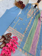Load image into Gallery viewer, Sky Blue Premium Designer Partywear Readymade Top, Plazzo &amp; Dupatta Set ClothsVilla