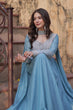 Load image into Gallery viewer, Sky Blue Premium Designer Readymade Gown with Dupatta ClothsVilla