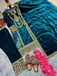 Load image into Gallery viewer, Sky Blue Premium Designer Readymade Viscose Velvet Top, Plazzo &amp; Dupatta Set – Party Wear Elegance Clothsvilla