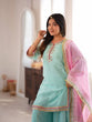 Load image into Gallery viewer, Sky Blue Premium Designer Sharara Set ClothsVilla
