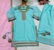 Load image into Gallery viewer, Sky Blue Premium Designer Sharara Set ClothsVilla