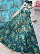 Load image into Gallery viewer, Sky Blue Premium Digital Printed Organza Anarkali Gown Set with Designer Dupatta ClothsVilla