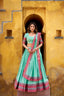 Sky Blue Pure Chanderi Thread Work Lehenga Choli Set with Matching Dupatta – 4 Meter Flair, Stitched Lehenga & Unstitched Blouse ClothsVilla