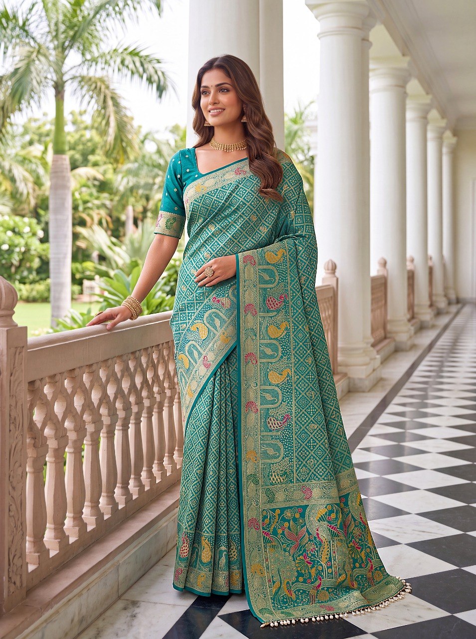 Sky Blue Pure Nylon Saree with Zari Work ClothsVilla